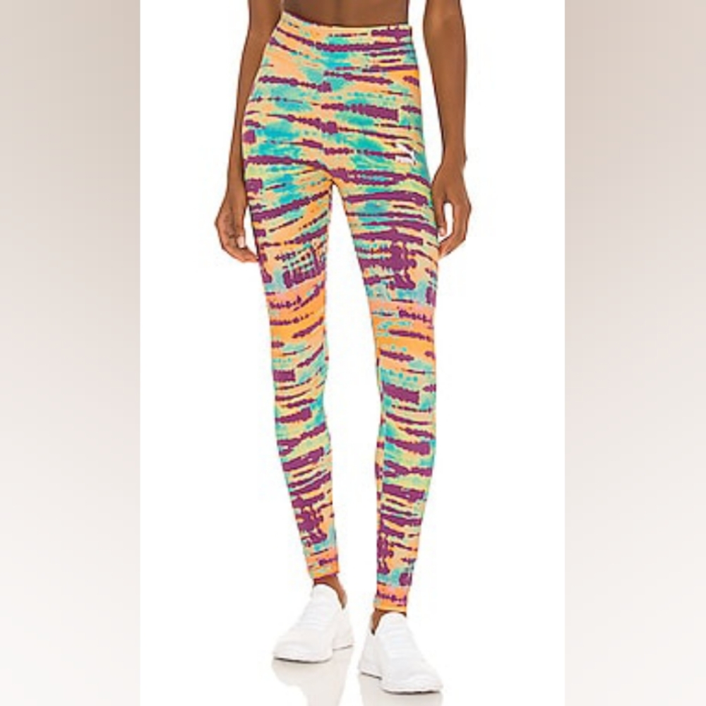 🆕 Puma | Tie Dye Leggings in Byzantium Tie Dye Womens Size Small